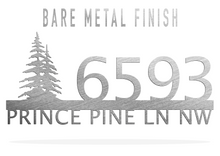 Load image into Gallery viewer, Metal house numbers, plaque, housewarming, address sign, Custom metal address sign, custom street address sign, wall, Rock, tree, pines