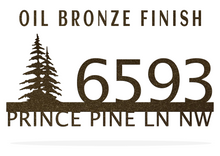 Load image into Gallery viewer, Metal house numbers, plaque, housewarming, address sign, Custom metal address sign, custom street address sign, wall, Rock, tree, pines