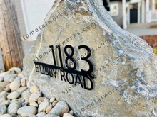 Load image into Gallery viewer, Custom Metal Address Sign For Rock - Personalized Custom Address - Modern House Address Number - Housewarming Gifts - Rock Address Plaque