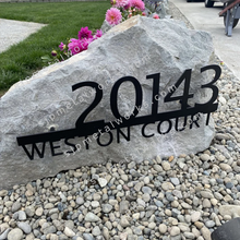 Load image into Gallery viewer, Custom Metal Address Sign For Rock - Personalized Custom Address - Modern House Address Number - Housewarming Gifts - Rock Address Plaque