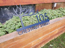 Load image into Gallery viewer, Custom metal tree humming bird home house address sign for your rock or wall