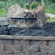 Load image into Gallery viewer, Custom Metal Address Sign For Rock - Personalized Custom Address - Modern House Address Number - Housewarming Gifts - Rock Address Plaque