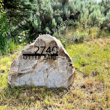 Load image into Gallery viewer, Custom Metal Address Sign For Rock - Personalized Custom Address - Modern House Address Number - Housewarming Gifts - Rock Address Plaque