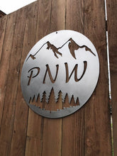 Load image into Gallery viewer, Custom Metal PNW Mountain Sign