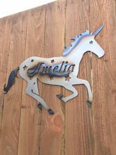 Load image into Gallery viewer, a statue of a white horse on a wooden surface