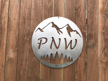 Load image into Gallery viewer, Custom Metal PNW Mountain Sign