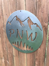 Load image into Gallery viewer, Custom Metal PNW Mountain Sign