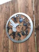 Load image into Gallery viewer, a clock on the side of a wooden wall