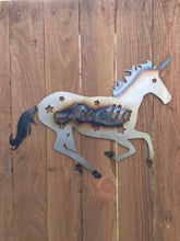 Load image into Gallery viewer, a statue of a white horse on a wooden table