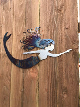 Load image into Gallery viewer, Custom metal mermaid wall art