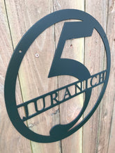 Load image into Gallery viewer, Custom metal round monogram personalized sign wall art
