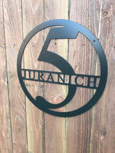 Load image into Gallery viewer, Custom metal round monogram personalized sign wall art