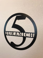Load image into Gallery viewer, Custom metal round monogram personalized sign wall art