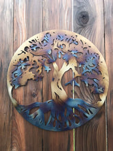 Load image into Gallery viewer, Custom metal tree of life with torch finish