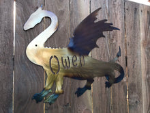 Load image into Gallery viewer, Custom metal personalized dragon sign wall art