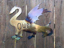 Load image into Gallery viewer, Custom metal personalized dragon sign wall art