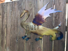 Load image into Gallery viewer, Custom metal personalized dragon sign wall art
