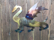 Load image into Gallery viewer, Custom metal personalized dragon sign wall art