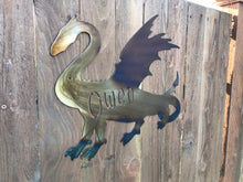 Load image into Gallery viewer, Custom metal personalized dragon sign wall art