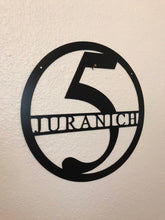 Load image into Gallery viewer, Custom metal round monogram personalized sign wall art