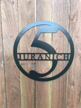 Load image into Gallery viewer, Custom metal round monogram personalized sign wall art