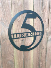 Load image into Gallery viewer, Custom metal round monogram personalized sign wall art