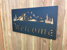Load image into Gallery viewer, Custom metal mountain welcome sign