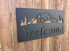 Load image into Gallery viewer, Custom metal mountain welcome sign