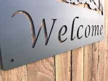 Load image into Gallery viewer, Custom metal mountain welcome sign