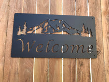 Load image into Gallery viewer, Custom metal mountain welcome sign