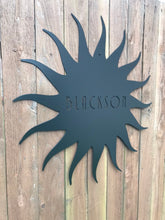 Load image into Gallery viewer, Custom metal personalized sun sign