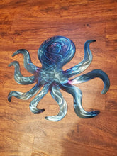 Load image into Gallery viewer, Custom metal octopus wall art decor hanging