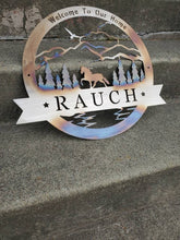 Load image into Gallery viewer, Custom metal horse mountain outdoors theme monogram personalized