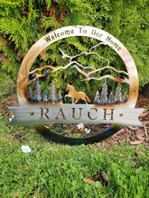 Load image into Gallery viewer, Custom metal horse mountain outdoors theme monogram personalized