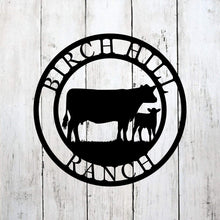 Load image into Gallery viewer, Custom Cattle Cow/Calf Metal Sign Personalized