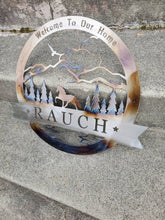 Load image into Gallery viewer, Custom metal horse mountain outdoors theme monogram personalized