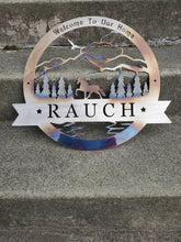 Load image into Gallery viewer, Custom metal horse mountain outdoors theme monogram personalized