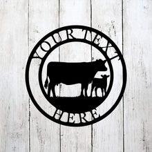 Load image into Gallery viewer, Custom Cattle Cow/Calf Metal Sign Personalized