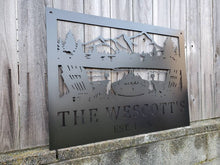 Load image into Gallery viewer, Custom metal ranch, property, home, house entrance address sign monogram, plaque
