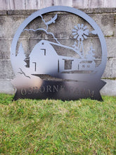 Load image into Gallery viewer, Custom metal ranch, property, home, house entrance address sign monogram, plaque