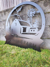 Load image into Gallery viewer, Custom metal ranch, property, home, house entrance address sign monogram, plaque