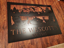 Load image into Gallery viewer, Custom metal ranch, property, home, house entrance address sign monogram, plaque