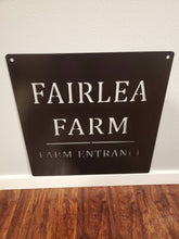Load image into Gallery viewer, Custom metal ranch, property, home, house entrance address sign monogram, plaque