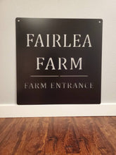 Load image into Gallery viewer, Custom metal ranch, property, home, house entrance address sign monogram, plaque