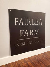 Load image into Gallery viewer, Custom metal ranch, property, home, house entrance address sign monogram, plaque