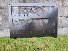 Load image into Gallery viewer, Custom metal ranch, property, home, house entrance address sign monogram, plaque