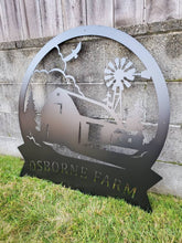 Load image into Gallery viewer, Custom metal ranch, property, home, house entrance address sign monogram, plaque