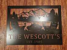 Load image into Gallery viewer, Custom metal ranch, property, home, house entrance address sign monogram, plaque