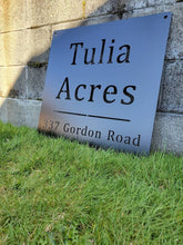 Load image into Gallery viewer, Custom metal ranch, property, home, house entrance address sign monogram, plaque