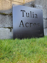 Load image into Gallery viewer, Custom metal ranch, property, home, house entrance address sign monogram, plaque
